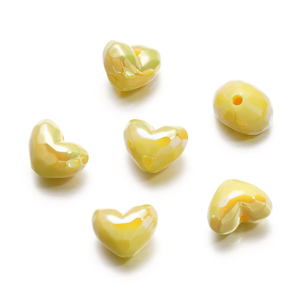 10Pcs/Lot Acrylic Heart Shape Bead Charm Spacer Loose Beads for DIY Necklace Bracelet Jewelry Making Accessories 14*18mm