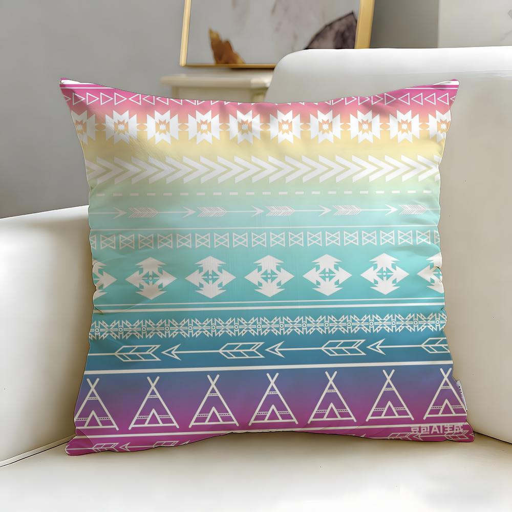 Creative Print Cushion Cover Soft  EasyWash Pillow Case  Versatile for Couch Bed Travel and Office