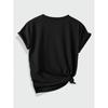 Women casual short sleeve T-shirt bow print-lightweight durable suitable for family or restaurant fashion multifunctional top