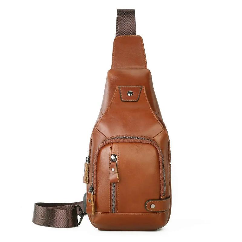 

Мужская нагрудная сумка из 100% натуральной кожи с USB, качественные сумки кросс-боди, лидер продаж 2024 года, мужские сумки, дорожная наплечная сумка, сумка-тоут 30x16x7cm