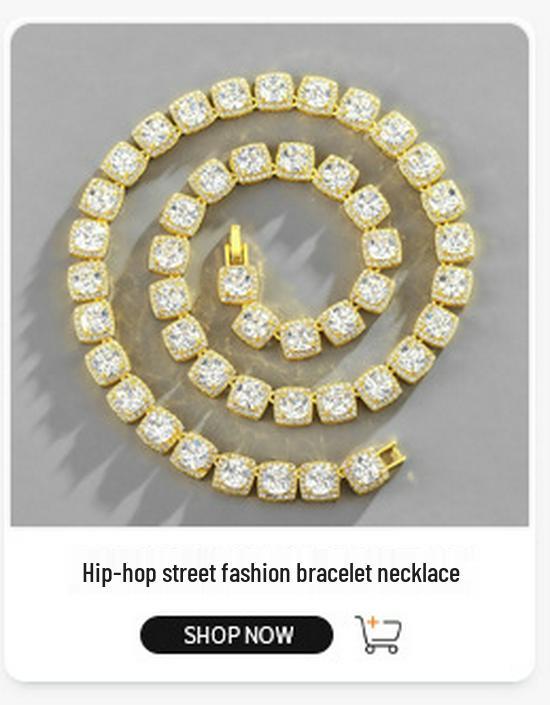 12mm Full Diamond Hip Hop Necklace: Men's Punk Retro Ins Style Exclusive