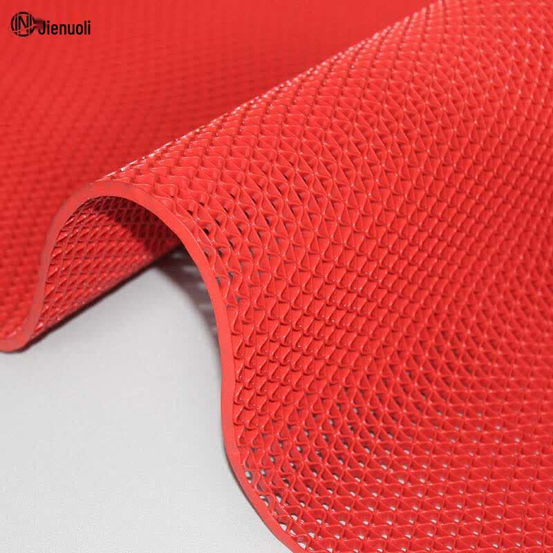 JNL Hollow PVC Non-Slip Floor Mat Red