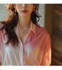 2025 New Unique and Beautiful Design Sense Summer Pink and White Gradually Changing Color Shirt for Women's Niche Age Reducing Top