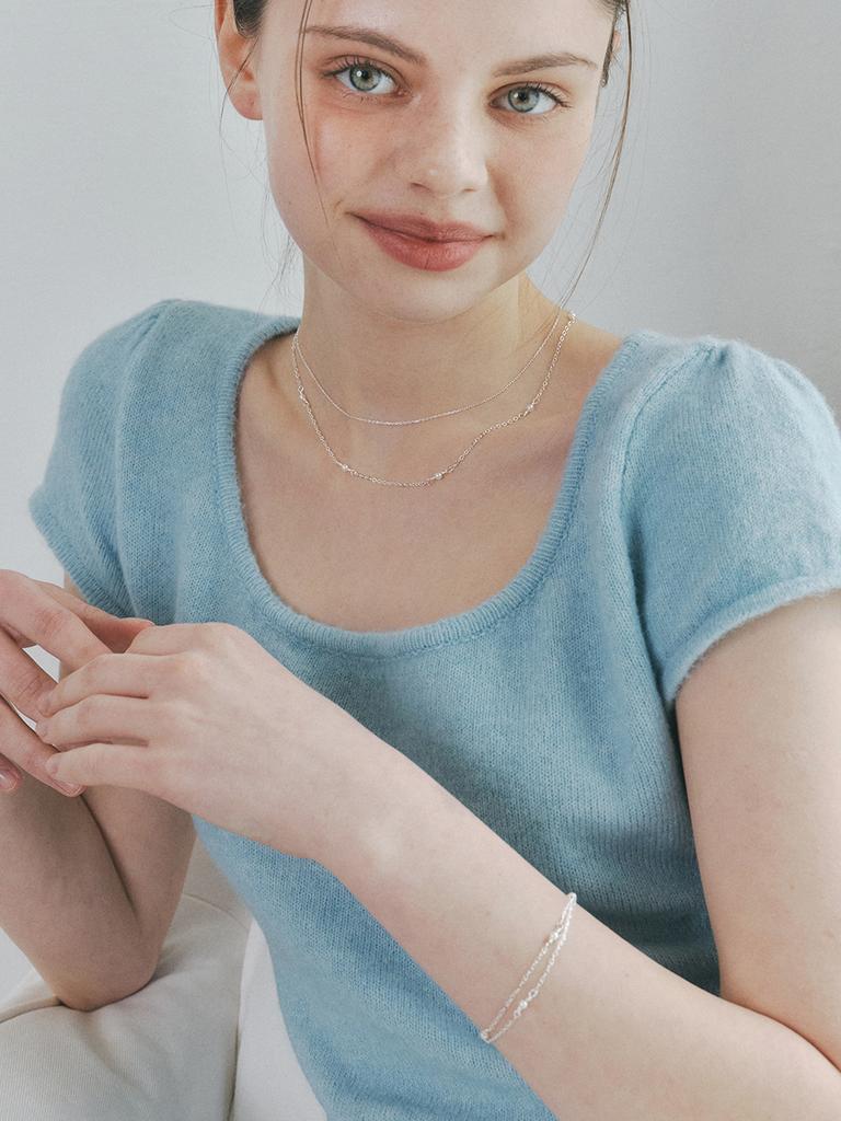 Engbrox Cloudy Pearl Layered Bracelet