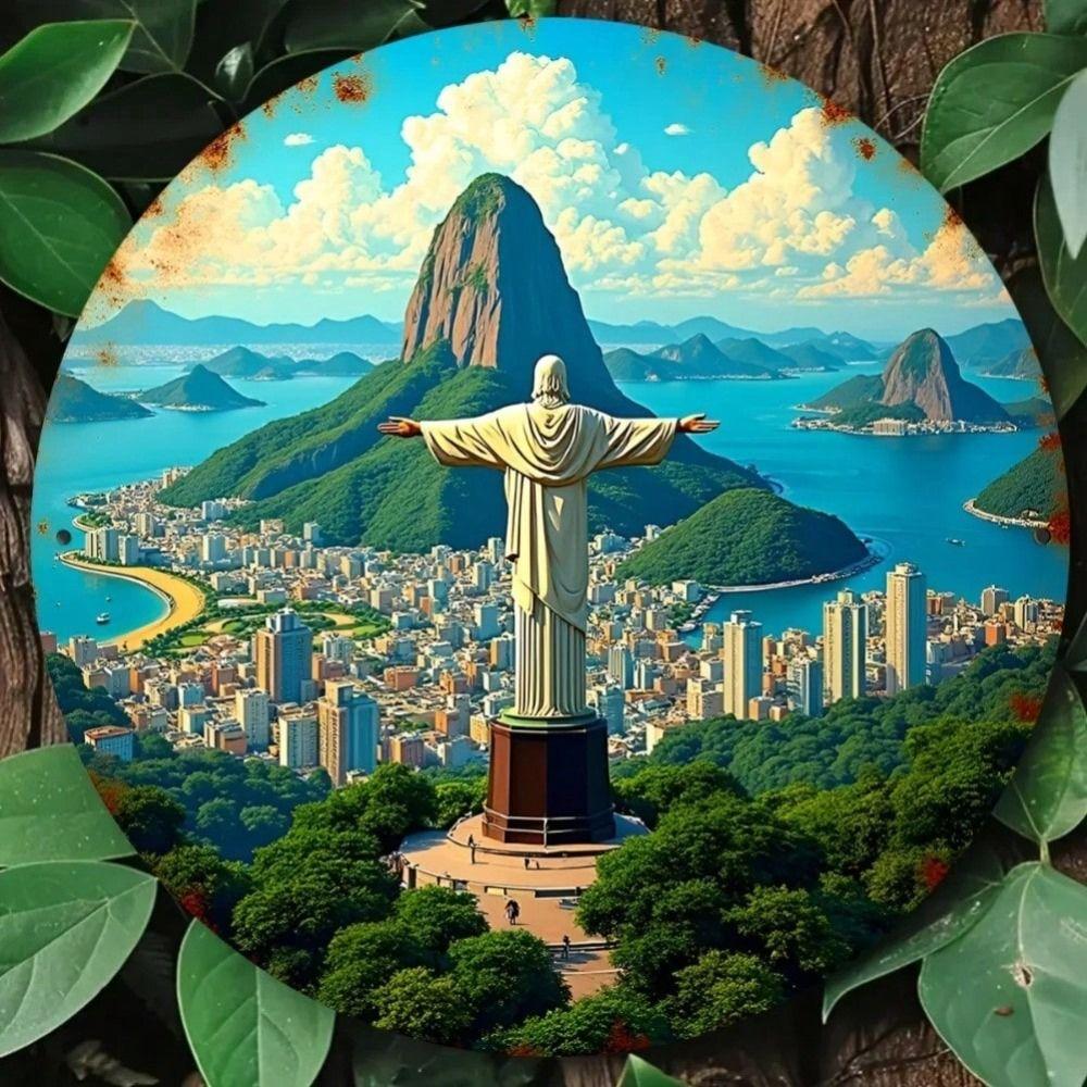 Metal Wall Art Decor Iron Painting Modern Abstract Canvas Art Square 20x20cm Home Decoration