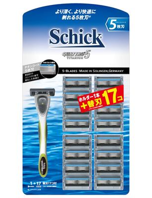 Schick Quattro 5 Titanium Club Pack 16 Replacement Shaving Razor (Holder (with Blade) + Blades)