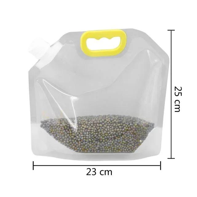 5Pcs/Set Sealed Storage Bag Rice Packaging Bag Grains Moisture-Proof Insect-Proof Transparent Thickened Portable Food Grade Bags