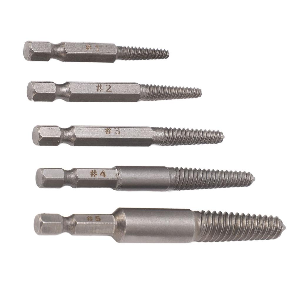 5PCS Strong Toughness Damaged Screw Extractors Bolt Extractor Tool  For Damaged Bolts