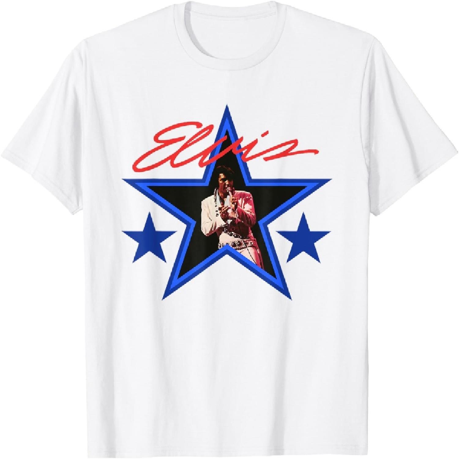 

Elvis Presley Blue Star T-Shirt XXXXXL білий