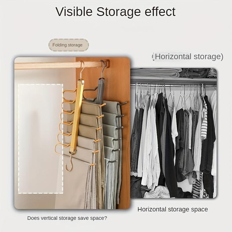 6-in-1 Rotatable Pants Hanger, Space-Saving & Non-Slip. Perfect for Home/Hotel/Travel! Durable & Easy Use.