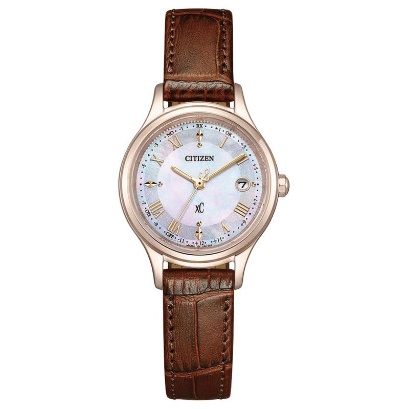 

CITIZEN xC series 50 meters waterproof, light Quartz, cowhide strap, , 35*27mm women s watch, mother-of-pearl dial ES9497-02D синій