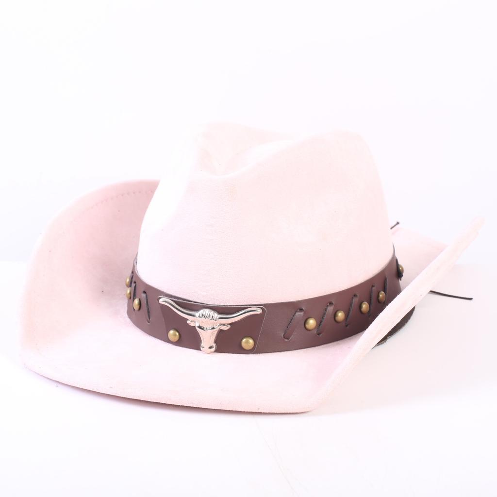 Popular European and American Classic Suede Western Cowboy Hat, Men's and Women's Fashion Big-brimmed Top Hat Shade