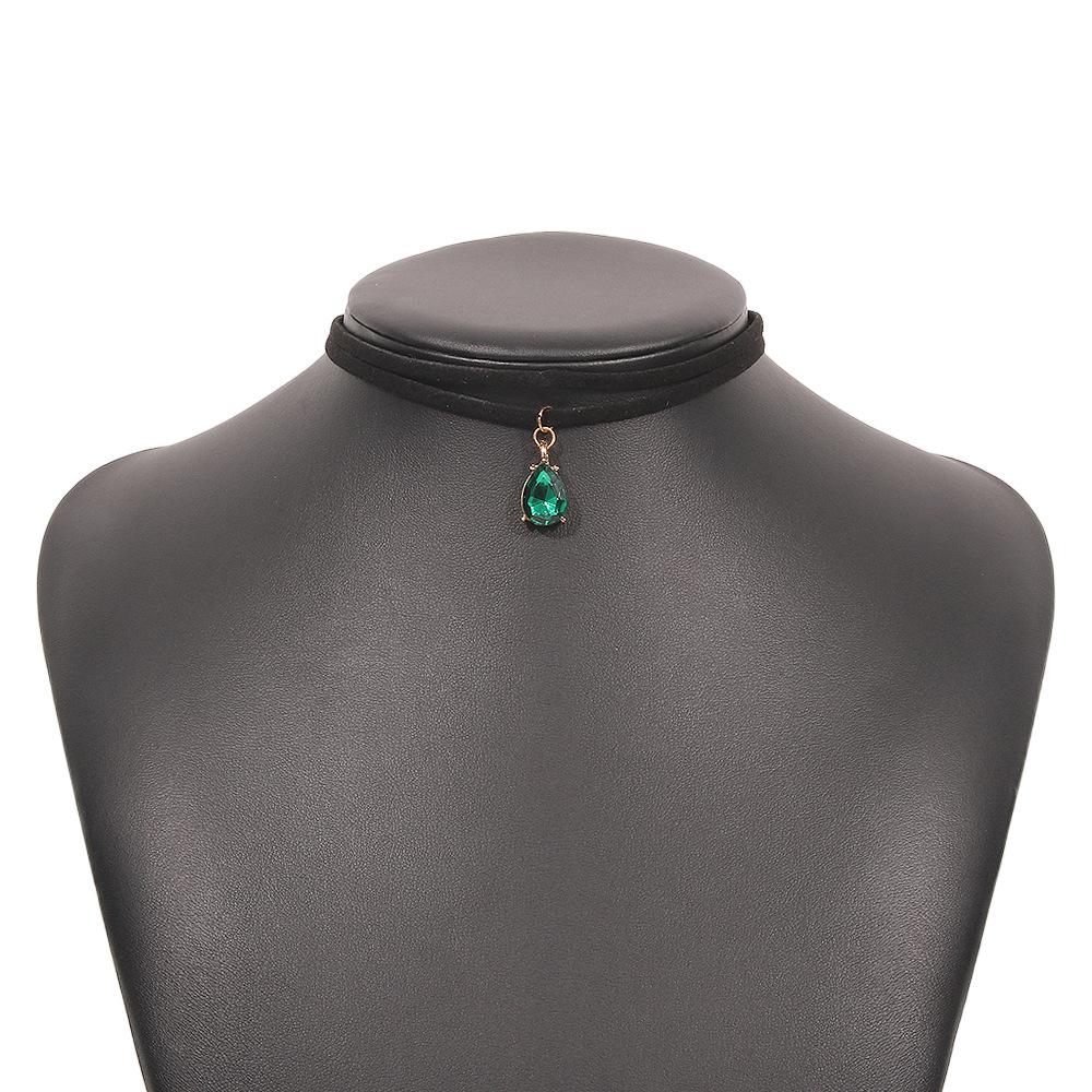 Tooxika Glass Diamond Temperament Double Layer Collarbone Chain Retro Short Personalised Necklace