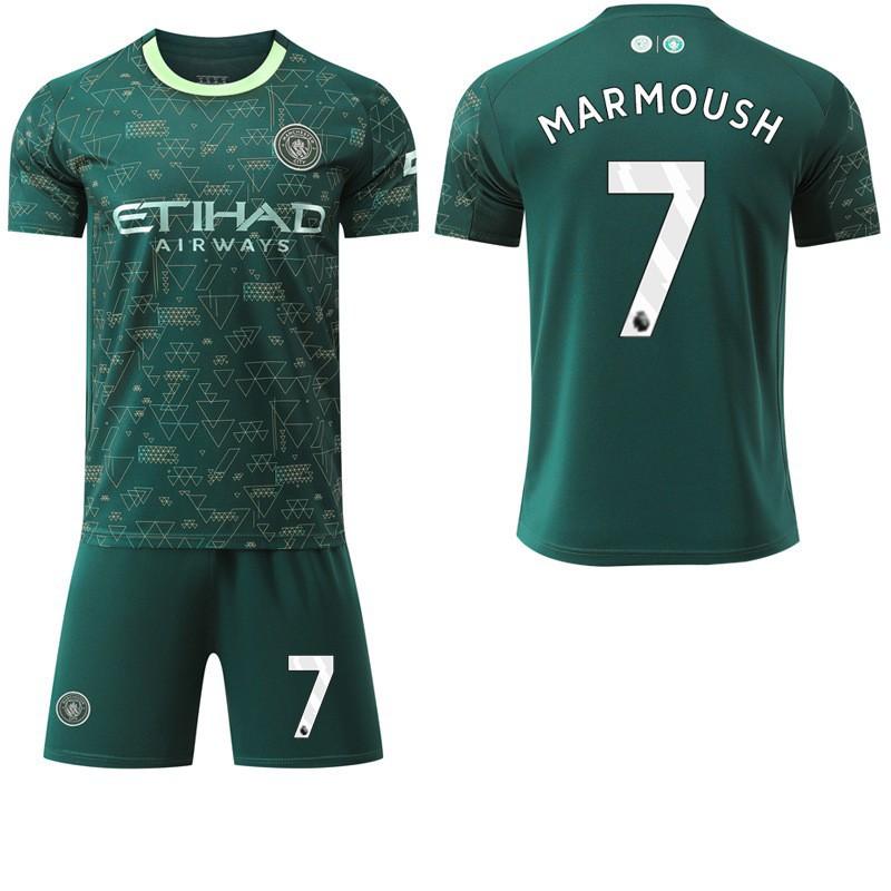 2025-26 Manchester City Tři Venkovní Zelená 47 Fudendoku Fotbalový Dres Trávový Dres Ne. 9 Harland Set