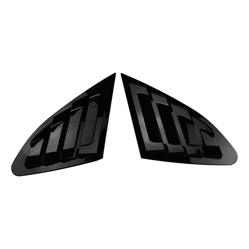 Car Rear Window Shutter Cover Trim Window Louver Side Vent Trim For Malibu XL 2016- Bright Black