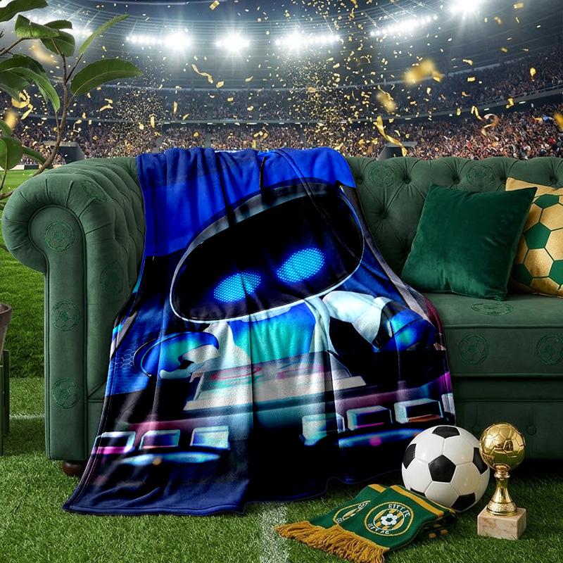 Space Adventure Robot Throws Blanket Flannel Blankets Plush for Couch Bed Gifts for Men Women Travel picnic blanket Christmas fan gifts