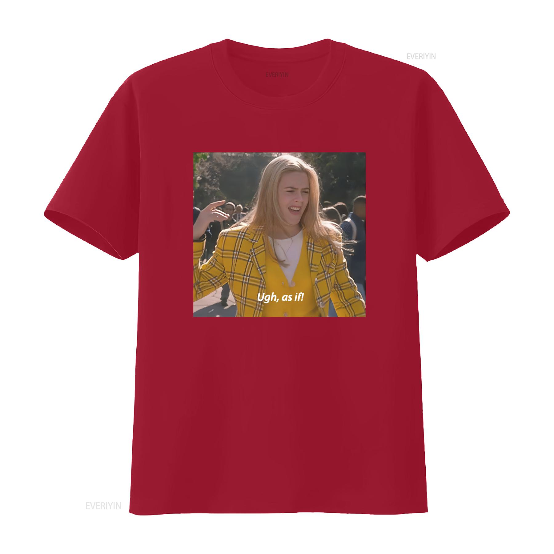 Clueless T Shirt ugh as if Vintage Style Y2K Aesthetic 90s Mean Girls movies vintage Washed designer clothes Breathable S