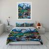Colorful Dinosaur Themed Kids Decor Multiple Sizes Kid'S And Adults' Bedroom Exquisite 3Pc Bedding Set, Gift