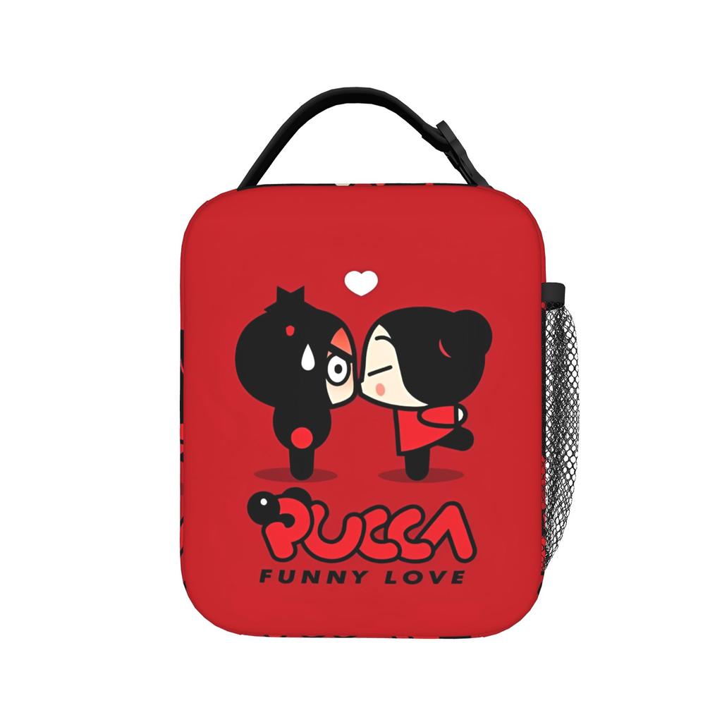 Pucca Garu Insulated Lunch Bag Cooler Bag Reusable,Lunch Container Cartoon Leakproof Tote Lunch Box Girl Boy Work Picnic