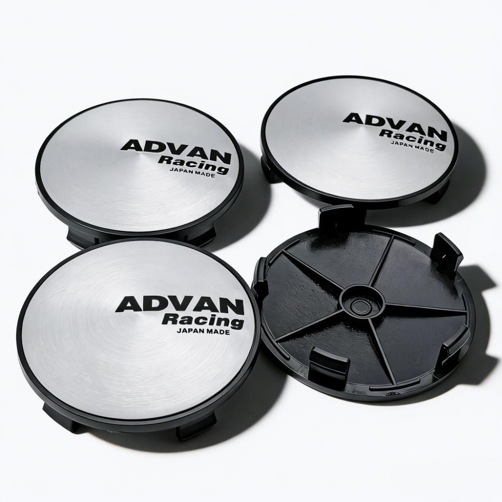 

4pcs Silver Black Advan Racing Logo Emblem Car Wheel Center Caps 68MM 63MM Wheels Hub Cap Rim Hubcaps Dust Cover Car Accessories Advan Badge&4pcs 68 Wheel Caps