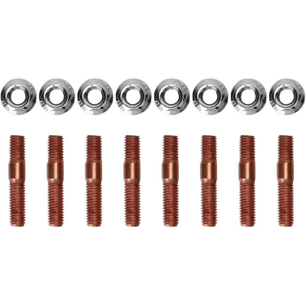 Piping & Piping Kits,8 Pcs M8 1.25 Threaded Turbo Studs Kit 8Mm Metal Alloy High Pressure Manifold Stud Bolt Nut Hardware