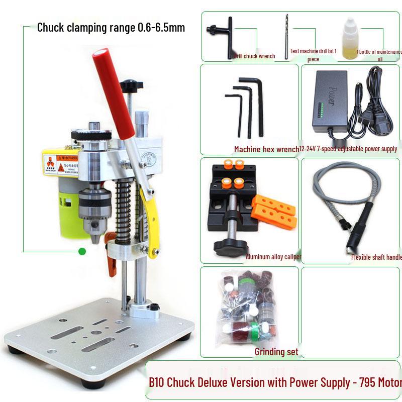 Desktop Precision Drill for Mobile Phone and Watch Repairs - Compact Electric Bench Press and Grinding Tool