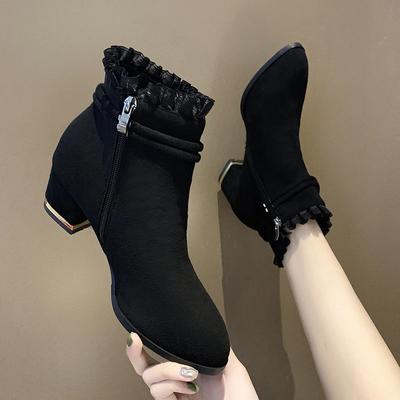 Fashion 2024 New Winter Fashion Boots Women Fur Soft Warm Pointed Ankle Boots Sexy High Heel Rhinestone Decoration Zipper Women Boots