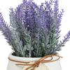 Polyester Artificial Lavender Flower Plant With Pot Home Décor Items Latest