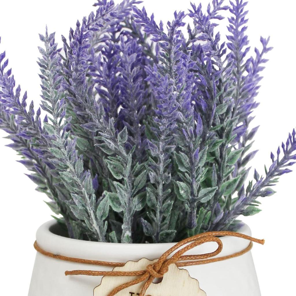Polyester Artificial Lavender Flower Plant With Pot Home Décor Items Latest