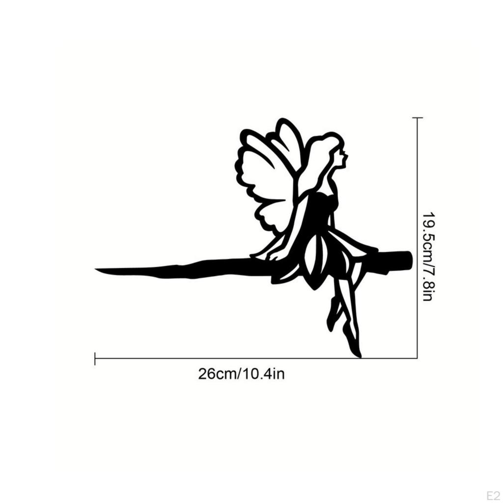 Metal Silhouette Flat Cutout Garden Decor Openwork Tree Stake for Homeowners, Gardeners, Yard,