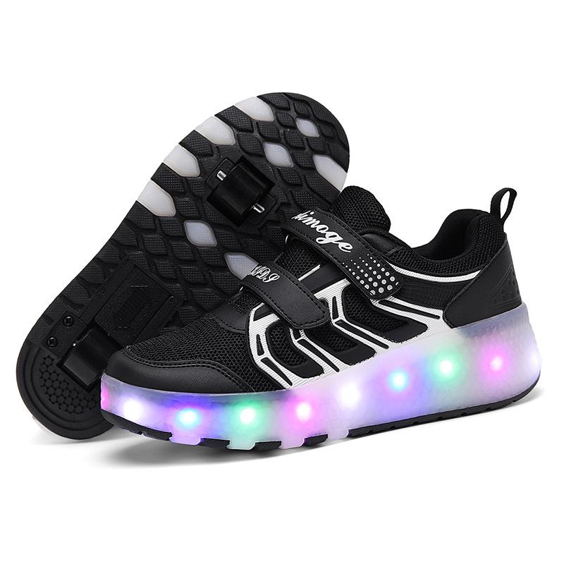 

Sneakers Roller Shoes Outdoor Deformation Parkour Skates Dual-Use Children Girls Boys Adult Men Women Unisex Roller Skates 40