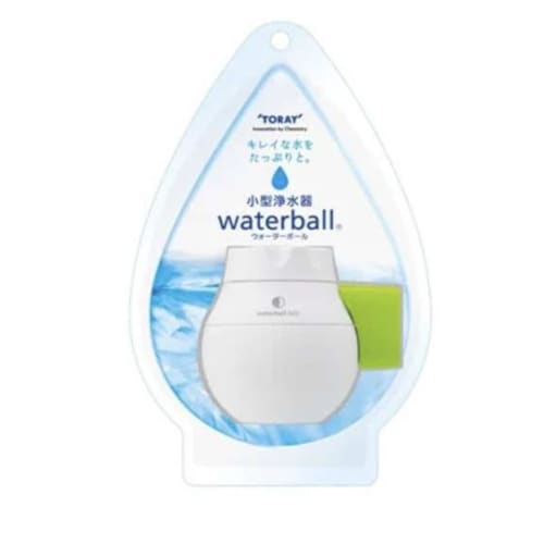 Toray Waterball Compact Water Purifier, Cartridge Type, Compatible with 16mm Round Faucets, Atomizer Faucets (External and Internal Threads), White/Gr