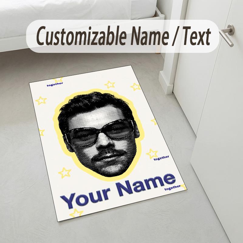 Personalized Crystal Velvet Carpet,Harry Styles Custom Printed Name, Plush Area Rug For Home Indoor Decor