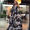 Nuovo vestito da donna wish sexy scollo a V profondo manica lunga stampa vestito alla moda