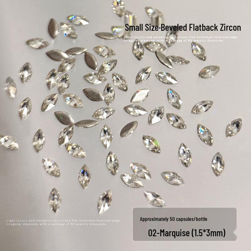 Hand-Applied Black Swan Zirconia Nail Art Water Drop Marquise Rhinestones – DIY Flat-Back Nail Decorations