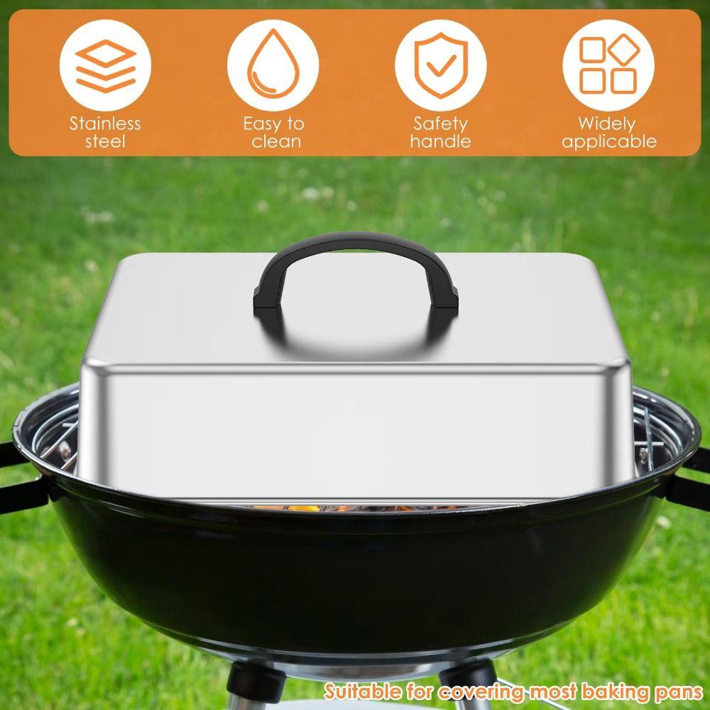 Stainless Steel Restaurant Cuisine Cover S/M/L/XL Rectangular Basting Cover  Cookware Accessories