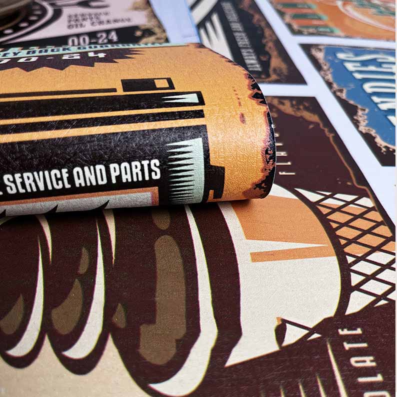 Retro Cartoon Self-Adhesive Waterproof Wallpaper Bedroom Living Room Wall Decor Desk & Furniture DIY Removable Stickers