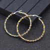 Stainless Steel Double Color Earrings For Women Female Twist Titanium Steel Hoop Earring Exaggerate Trendy Jewelry Accessories