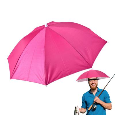 Chapeau Parapluie de Tête Chapeau Parapluie Soleil Pluie Chapeau de Tête Pliable Réglable avec Bande Élastique pour Pêche Golf Randonnée Camping Plein Air