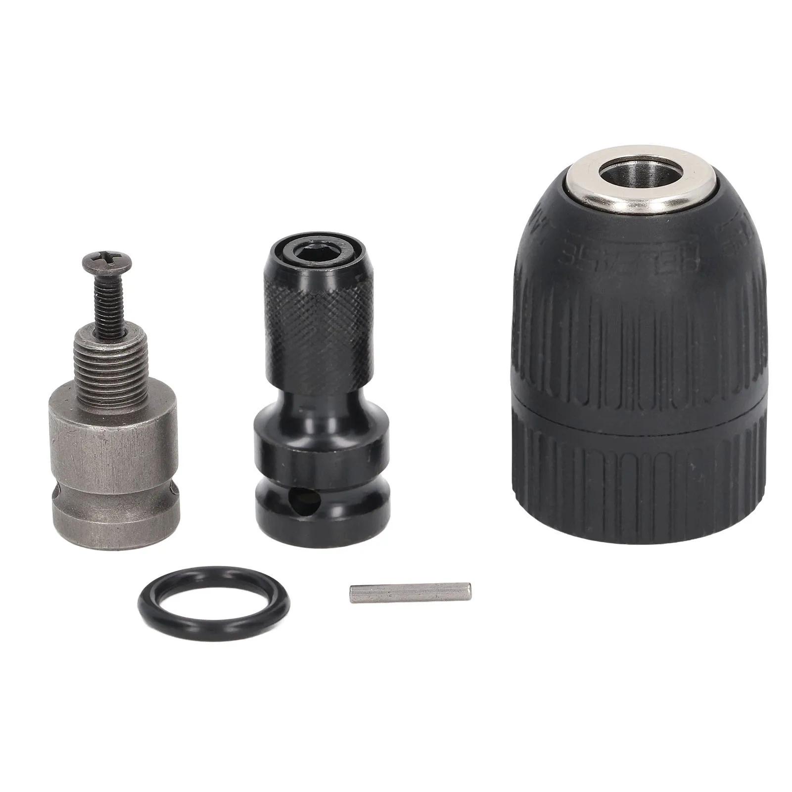 

Самозатягивающийся патрон для дрели, самоблокирующийся ударный электрический гайковерт, адаптер патрона для дрели с резьбой 1/2 дюйма 20UNF 2-13 мм чёрный