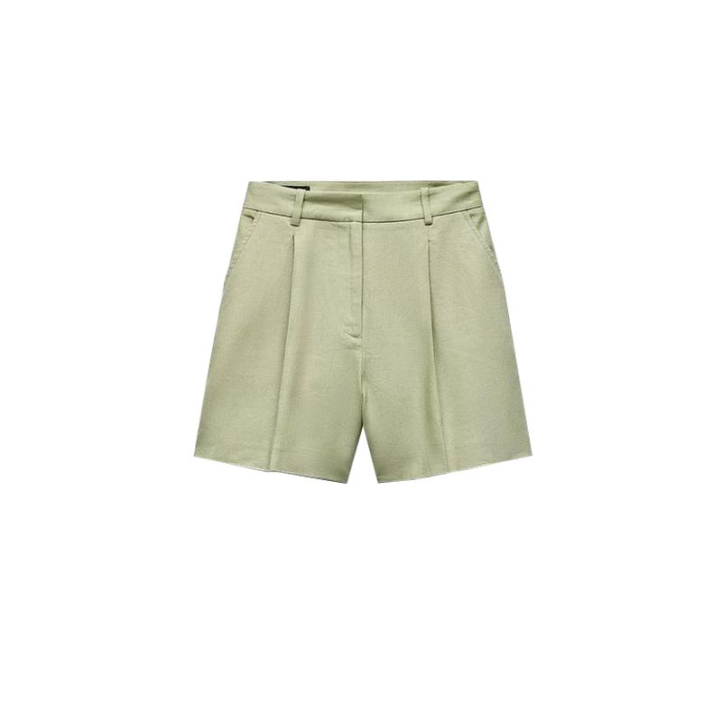 Spring New Arrival Linen Blended Vest 8025939 High Waist Casual Shorts Female 8026707 8026939