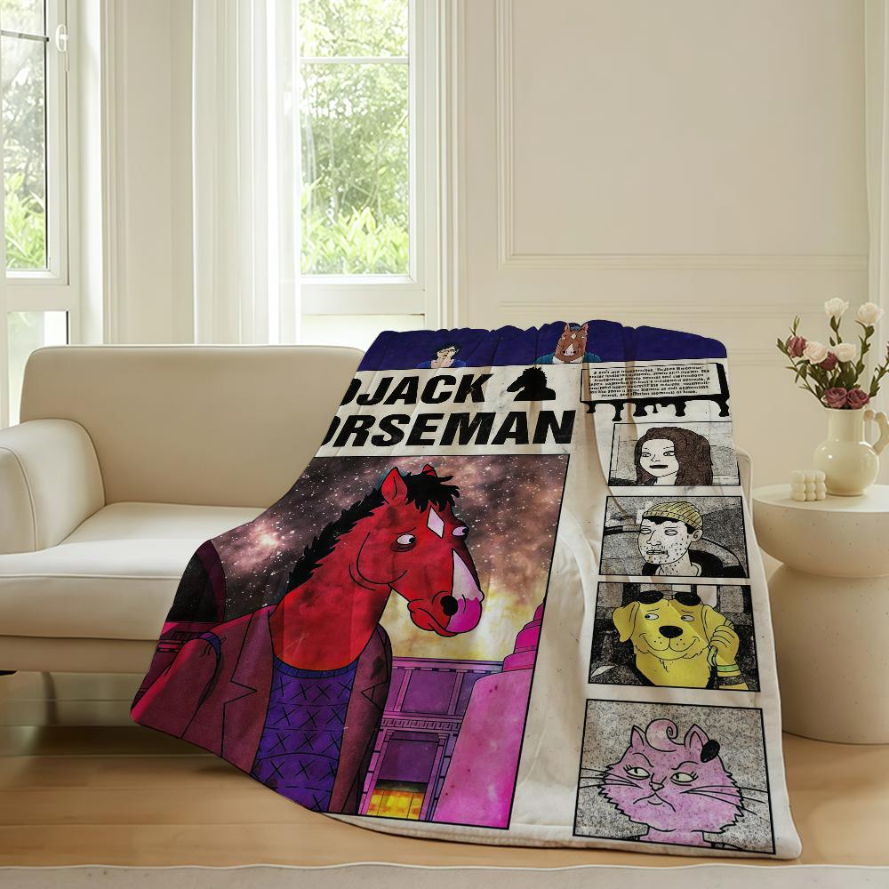 Funny TV B BoJack H Horseman Blanket For Sofa Office Bed Plane Travel Sleep Read Relax Camping Soft And Warm