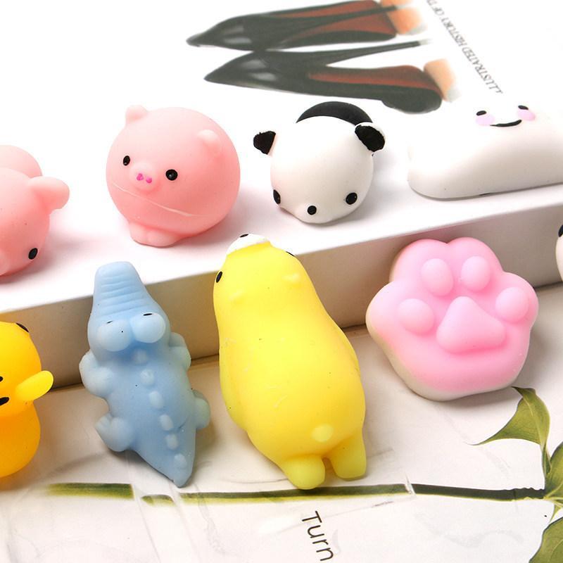 Kawaii Animal Pinch Squeeze Toys 10/20Pcs Soft Antistress Fidgets for Travel Stress Relief Kids Party Bag Fillers Gifts