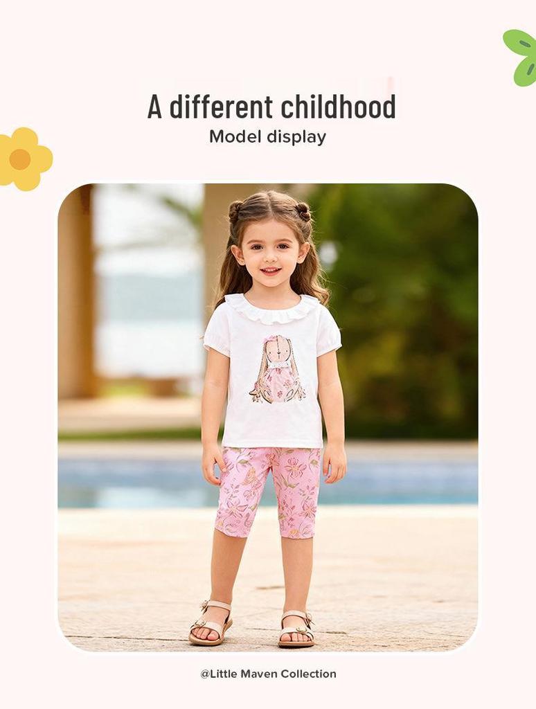 Little Maven Exclusive Cartoon Girls' Summer Set – Cute European & American Baby Clothing
