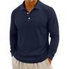 Men's Casual Solid Color Button Long Sleeve Top