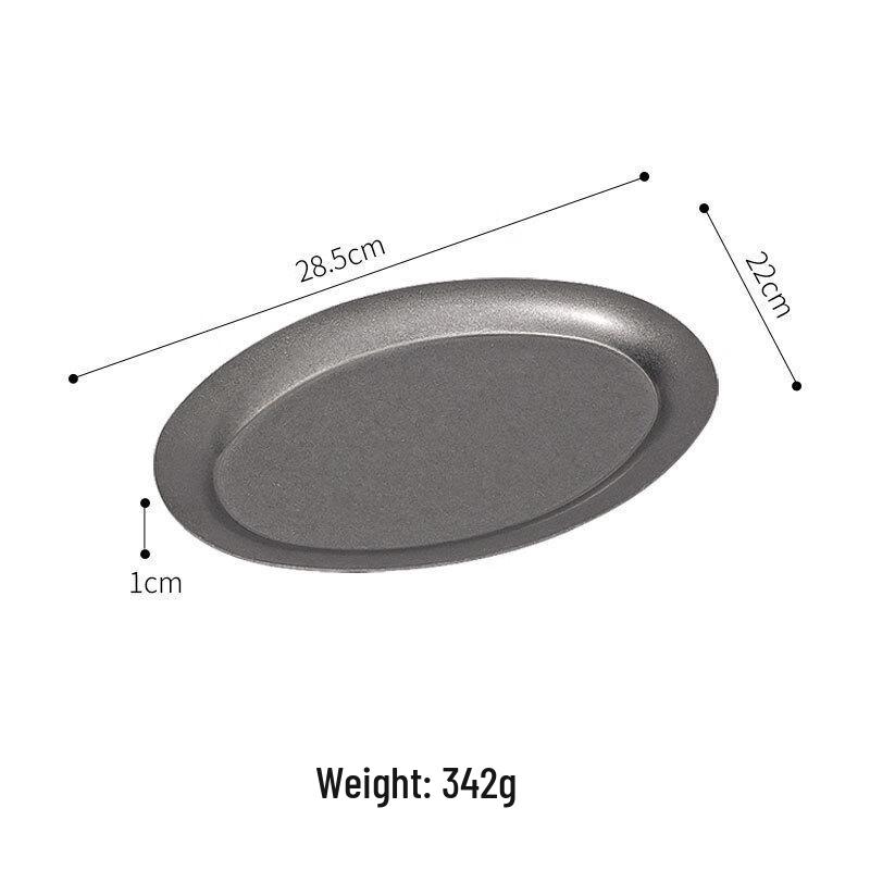 Retro Snowflake Grey Oval Plate