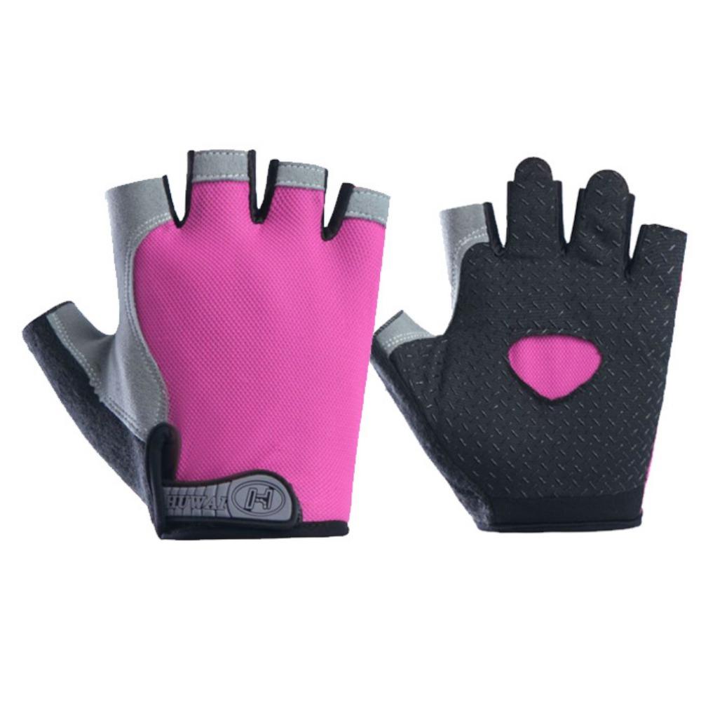Male and Female Half Finger Outdoor Cycling Sports Mountaineering Yoga Fitness Shock Absorption Non-slip Breathable Finger Gloves