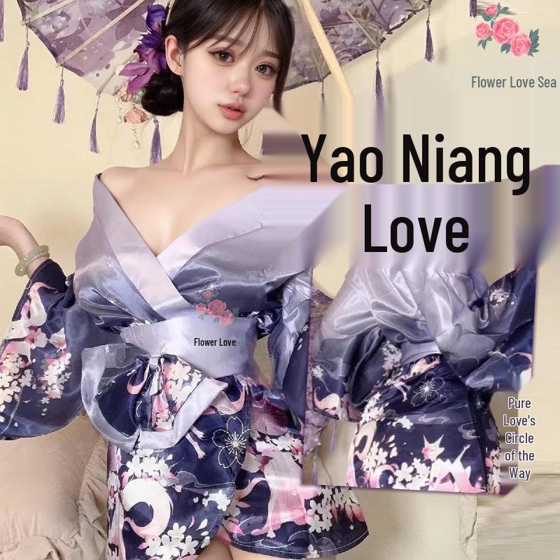 

Лисяча мрія: Сексуальне глибоке V квіткове кімоно-лінгері One Size