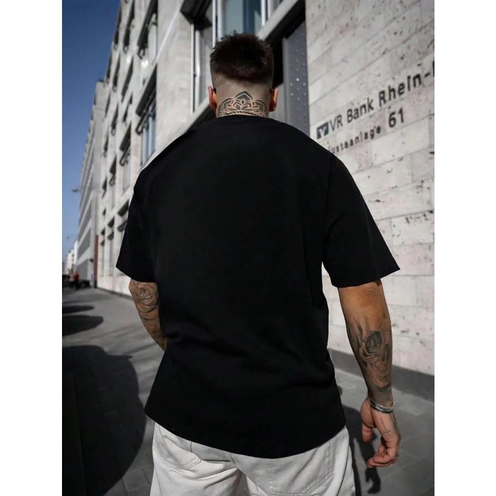 Faith Over Fear Positive Energy Letter Graphic Tshirts Men Fashion Cotton T-Shirts Summer Loose Tee Clothes Breathable Soft Tops