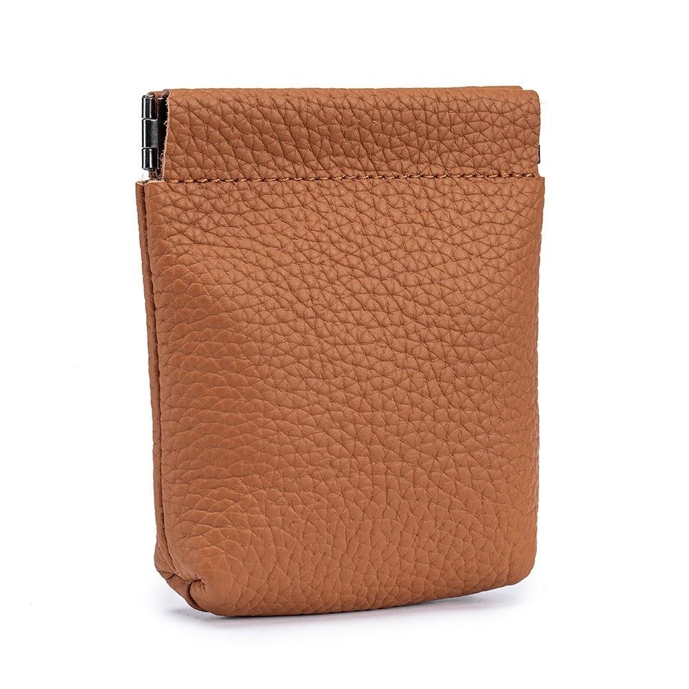 Portable Self-closing Mini Coin Purse Leather Solid Color Small Wallet Wallet Bag Men